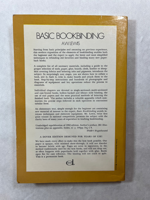 Basic Bookbinding by A.W. Lewis